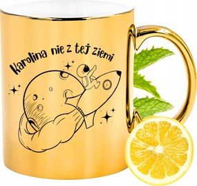 Prémium Arany Csillogó Bögre Karolina Ajándék Nyomtatott Fotóval