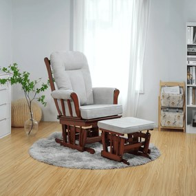 Hintaszék lábtartóval, dió/szürke, SAFORD