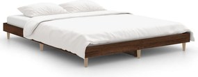 vidaXL barna tölgyszínű szerelt fa ágykeret 135 x 190 cm