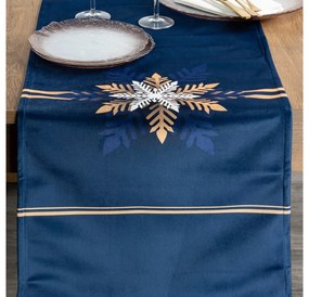 Carol bársonyos tapintású karácsonyi asztali futó Kék 40x140 cm