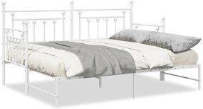 Napágykeret Léces Ágytálcával, Fehér, 75x190 cm, Acél