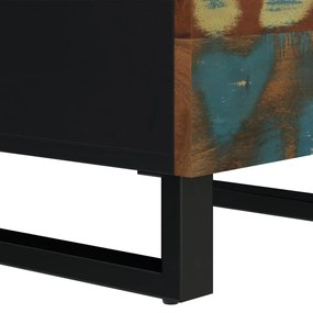 3 ajtós tömör újrahasznosított fa és vas szekrény 40x33x110 cm