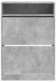 betonszürke cipőszekrény 2 kihajtható fiókkal 80 x 34 x 116 cm