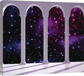 Våszonkép falikép lila fekete kozmosz 60 x 40