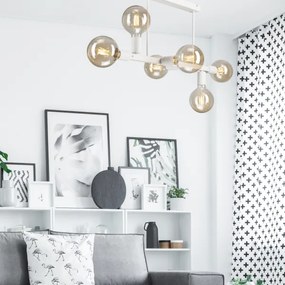 Csillár rúdon ASTRID 6xE27/60W/230V fehér