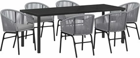 vidaXL Kert étkező szett 7 pcs Antracit Porszórt acél
