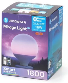 LED RGBW dimmelhető izzó MESH G120 E27/18W/230V 6500K + távirányító - Aigostar