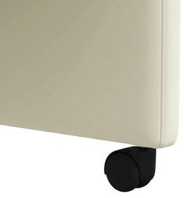 vidaXL Kerekes Étkező Székek 2 pcs Krém 58 x 65 x 98 cm Műbőr