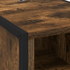 vidaXL Éjjeli asztal fiókkal Füstös tölgy 39,5 x 30 x 50 cm Faanyag