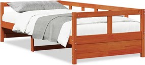 vidaXL viaszbarna tömör fenyőfa kanapéágy matrac nélkül 80 x 200 cm