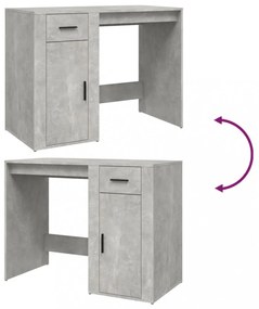 betonszürke szerelt fa íróasztal 100x49x75 cm