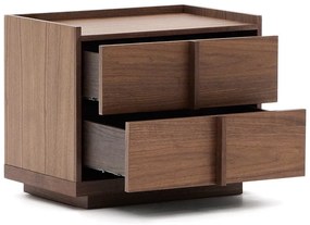 Sötétbarna éjjeliszekrény diófa dekorral Onix – Kave Home