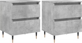 vidaXL 2 db betonszürke szerelt fa éjjeliszekrény 40 x 35 x 50 cm