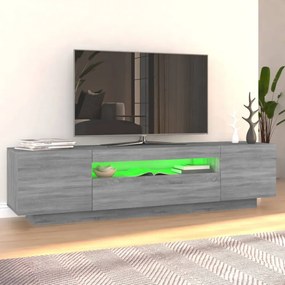 szürke sonoma színű TV-szekrény LED-lámpákkal 160x35x40 cm