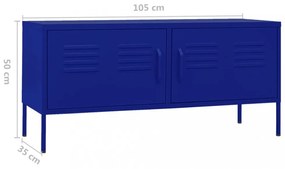 tengerészkék acél TV-szekrény 105 x 35 x 50 cm