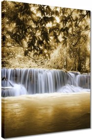 Vászonkép 30x40 Vízesés szépia színben