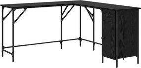 vidaXL Asztal Fekete tölgy 141 x 141 x 75 cm Faanyag