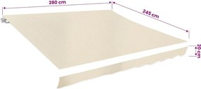 Krémszínű napellenző ponyva 3 x 2,5 m (keret nélkül)