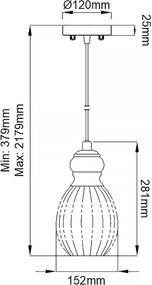 Elstead Lighting RIVIERA KL-RIVIERA-P-C Függőlámpa 1x60W/E27