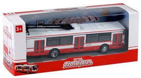 Rappa trolibusz fém, piros, 16 cm