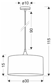 Petróleumkék függőlámpa textil búrával ø 30 cm Maloto – Candellux Lighting