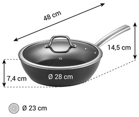 Tescoma Mély serpenyő PRESIDENT fedővel átmérő 28cm