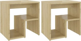 vidaXL 2 db sonoma tölgy színű szerelt fa éjjeliszekrény 40x30x40 cm