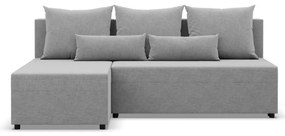 Nobu sarokkanapé, fonott, univerzális oldal, világosszürke