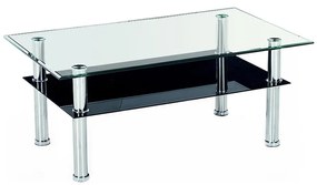 Kávésasztal YOLANDA 50x103 cm átlátszó/króm