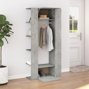 betonszürke szerelt fa előszobaszekrény 97,5 x 37 x 99 cm