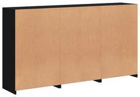 fekete tálalószekrény LED-világítással 181,5 x 37 x 100 cm