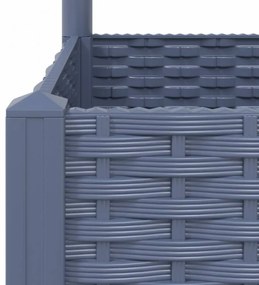 sötétszürke PP rácsos kerti ültetőláda 120 x 40 x 121,5 cm