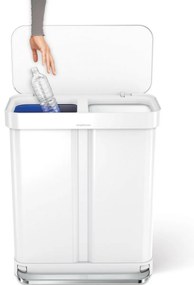 Simplehuman pedálos kuka szelektált hulladékhoz 58 l, fehér