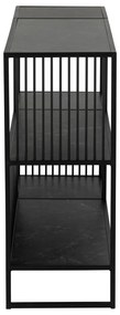 Fekete könyvespolc kő dekorral 120x83 cm Strington – Actona