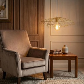 Tel 6502 arany fém függőlámpa, Ø50 cm