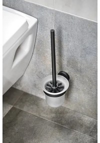 Aqualine - SAMBA falra szerelhető WC kefe tejüveg/matt fekete