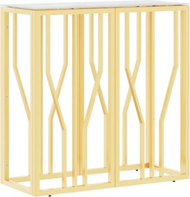 vidaXL aranyszínű üveg és rozsdamentes acél tálalóasztal 70x30x70 cm