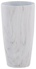Fehér Márványhatású Virágtartó ⌀ 32 cm LIMENARI  Beliani