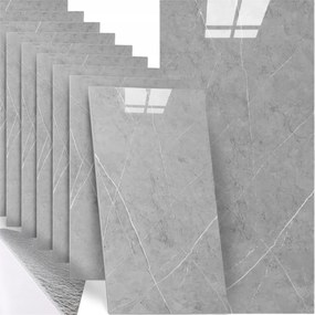 x10 Öntapadós Falpanelek Márvány Pvc Laminált Fényes 3D csempe 30x60