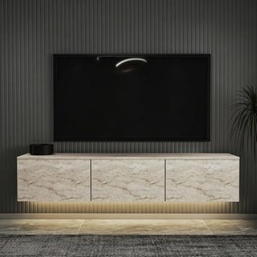 Neon Illuminated Travertine TV-asztal