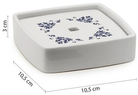 GEDY CX1189 Cixi álló szappantartó, porcelán, fehér/kék