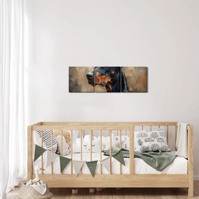 Kép - Dobrman portréja (órával) (90x30 cm)