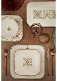 26 részes étkészlet fehér/zöld/porcelán