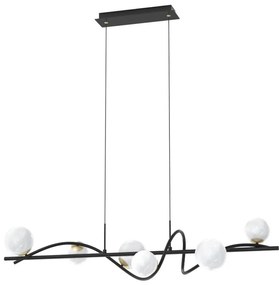 Zuma Line MD3145-6-EBGN - Csillár zsinóron NISYRO 6xG9/3,5W/230V fekete