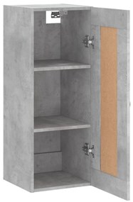 betonszürke szerelt fa fali szekrény 34,5x34x90 cm