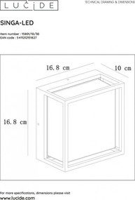 LUCIDE 15801-10-30 SINGA Modern Kültéri Mennyezeti Lámpa LED IP54