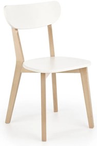 Buggi étkezőszék, fehér / bükkfa
