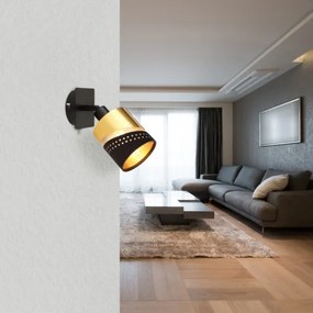 Globo 54046-1 - Fali spotlámpa OR 1xE14/25W/230V fekete/arany