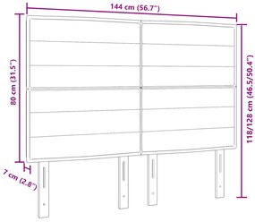 LED Fejvég Vonalkázott Dizájn Világosszürke 72 cm Szövet