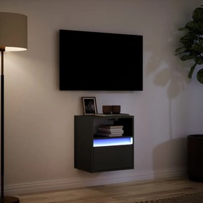 fekete fali TV-szekrény LED-világítással 41x31x45 cm